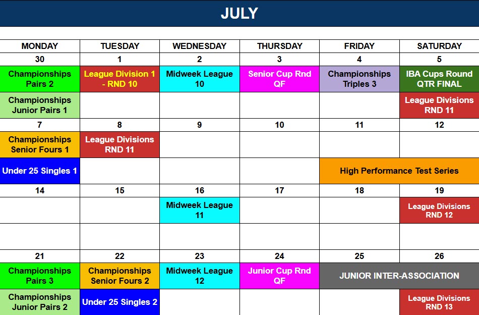 NIPGL Calendar July 2025